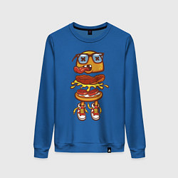 Свитшот хлопковый женский Kid Burger, цвет: синий