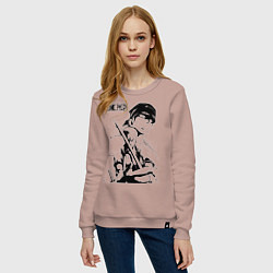 Свитшот хлопковый женский Ророноа Зоро One Piece, цвет: пыльно-розовый — фото 2