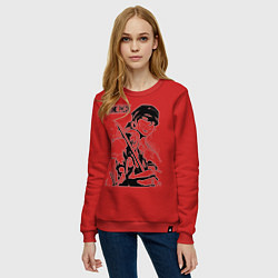 Свитшот хлопковый женский Ророноа Зоро One Piece, цвет: красный — фото 2