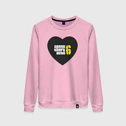 Свитшот хлопковый женский GTA 6: Heart, цвет: светло-розовый