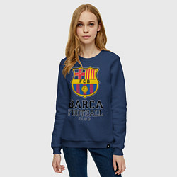 Свитшот хлопковый женский Barcelona Football Club, цвет: тёмно-синий — фото 2