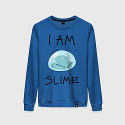 Свитшот хлопковый женский I AM SLIME, цвет: синий