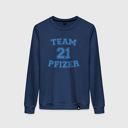 Свитшот хлопковый женский Team Pfizer, цвет: тёмно-синий