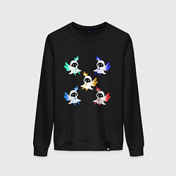 Свитшот хлопковый женский ЭЛЕМЕНТЫ ГЕНШИН, цвет: черный