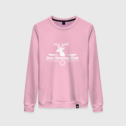 Свитшот хлопковый женский Клуб охотников на оленей, цвет: светло-розовый