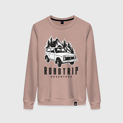 Свитшот хлопковый женский Niva roadtrip, цвет: пыльно-розовый