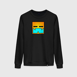 Свитшот хлопковый женский Geometry Dash: Square, цвет: черный