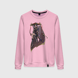 Свитшот хлопковый женский Скарамучча, цвет: светло-розовый