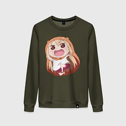 Свитшот хлопковый женский Umaru, цвет: хаки