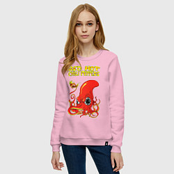 Свитшот хлопковый женский RED HOT CHILI PEPPERS, цвет: светло-розовый — фото 2