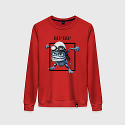 Свитшот хлопковый женский Crazy frog, цвет: красный