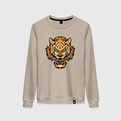 Свитшот хлопковый женский Cool Tiger, цвет: миндальный