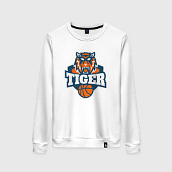 Свитшот хлопковый женский Tiger Basketball, цвет: белый