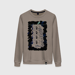 Свитшот хлопковый женский Free hugs, цвет: утренний латте