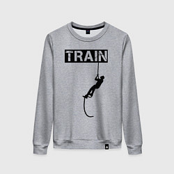 Свитшот хлопковый женский Тренируйся жестче!, цвет: меланж