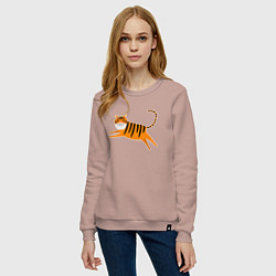 Свитшот хлопковый женский Jumping Tiger, цвет: пыльно-розовый — фото 2