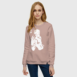 Свитшот хлопковый женский Рёмен Сукуна Магическая битва, цвет: пыльно-розовый — фото 2