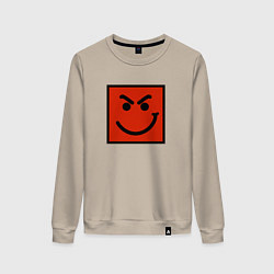 Свитшот хлопковый женский BON JOVI HAVE A NICE DAY SMILE LOGO, цвет: миндальный