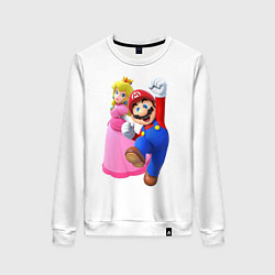 Свитшот хлопковый женский Mario Princess, цвет: белый