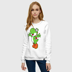 Свитшот хлопковый женский Yoshi, цвет: белый — фото 2