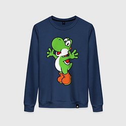 Свитшот хлопковый женский Yoshi, цвет: тёмно-синий