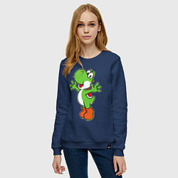 Свитшот хлопковый женский Yoshi, цвет: тёмно-синий — фото 2