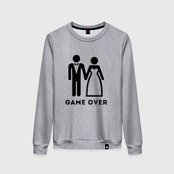 Свитшот хлопковый женский GAME OVER МОЛОДОЖЕНЫ, цвет: меланж