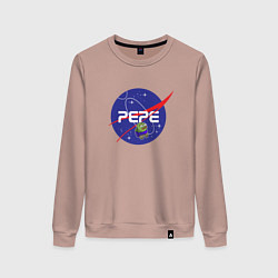 Свитшот хлопковый женский Pepe Pepe space Nasa, цвет: пыльно-розовый