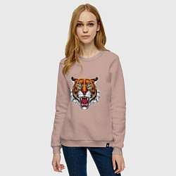 Свитшот хлопковый женский Style - Tiger, цвет: пыльно-розовый — фото 2