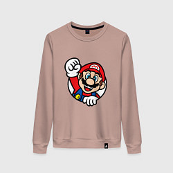 Свитшот хлопковый женский MarioFace, цвет: пыльно-розовый