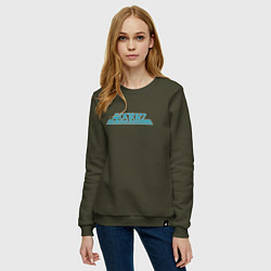 Свитшот хлопковый женский ALKATRAZZ LOGO, цвет: хаки — фото 2