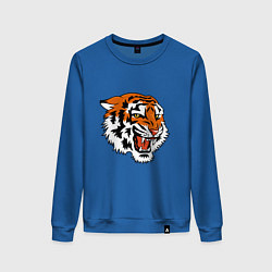 Свитшот хлопковый женский Smiling Tiger, цвет: синий