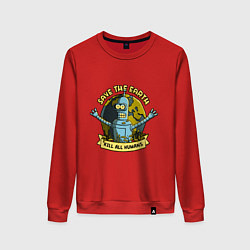 Свитшот хлопковый женский Bendеr, цвет: красный