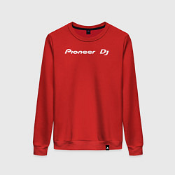 Свитшот хлопковый женский Pioneer DJ - Logo White, цвет: красный