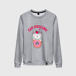 Свитшот хлопковый женский Pink CatPuccino, цвет: меланж