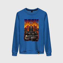 Свитшот хлопковый женский DOOM 64, цвет: синий