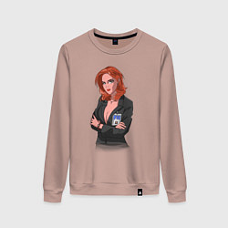 Свитшот хлопковый женский Dana Scully X-Files, цвет: пыльно-розовый