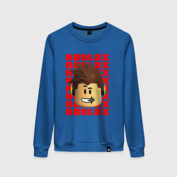 Свитшот хлопковый женский ROBLOX RED LOGO LEGO FACE, цвет: синий