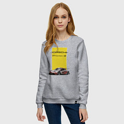 Свитшот хлопковый женский Porsche Carrera 4S Motorsport, цвет: меланж — фото 2