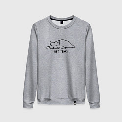 Свитшот хлопковый женский Кот не сегодня, цвет: меланж
