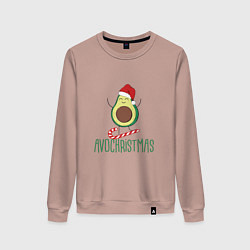 Свитшот хлопковый женский AVOCHRISTMAS AVOCADO, цвет: пыльно-розовый