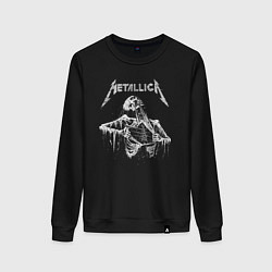 Свитшот хлопковый женский Metallica - thrash metal!, цвет: черный