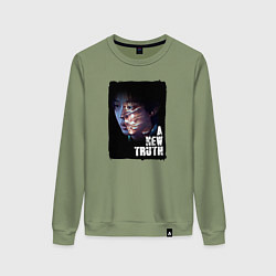 Свитшот хлопковый женский Чон Джин Су, цвет: авокадо