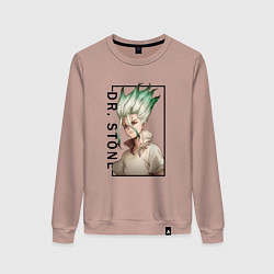 Свитшот хлопковый женский Доктор Стоун Сенку Ишигами, цвет: пыльно-розовый