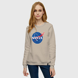 Свитшот хлопковый женский S A N T A NASA, цвет: миндальный — фото 2
