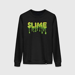 Свитшот хлопковый женский SLIME!, цвет: черный