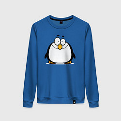 Свитшот хлопковый женский Глазастый пингвин, цвет: синий