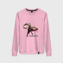 Свитшот хлопковый женский Ева Ру Игра Code Vein, цвет: светло-розовый