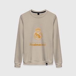 Свитшот хлопковый женский Real Madrid Logo, цвет: миндальный