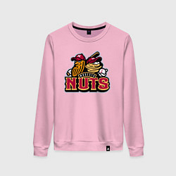 Свитшот хлопковый женский Modesto Nuts -baseball team, цвет: светло-розовый